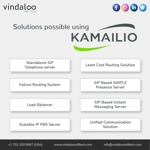 Kamailio is the backbone of any SIP server on which flexible and scalable real-time communication solutions are built. Here are some of the solutions possible using Kamailio.