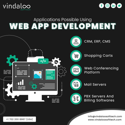 #webapp allows businesses to reach out to prospective audiences with innovative solutions. We can create unique business solutions as listed below using #webappdevelopment services. Get in touch to know more. For more information please visit: https://www.vindaloosofttech.com/web-application-development