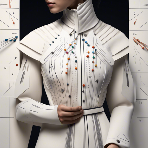 An image illustrating the tactile points on the outfit, such as arrows pointing to the specific areas on a visual representation of the outfit. - This image was created with letaicreate.com artificial intelligence tools.