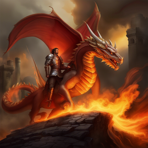 Un chevalier avec un dragon et du feu, ultime, 42k - This image was created with letaicreate.com artificial intelligence tools.