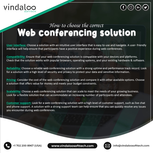 Web conferencing has the potential to be the ultimate business collaboration tool of the near future. Features like real-time screen sharing, and conferencing, facilitate seamless communication. Check out the latest blog. For more information please visit: https://blog.vindaloosofttech.com/web-conferencing-business-collaboration-tool/
